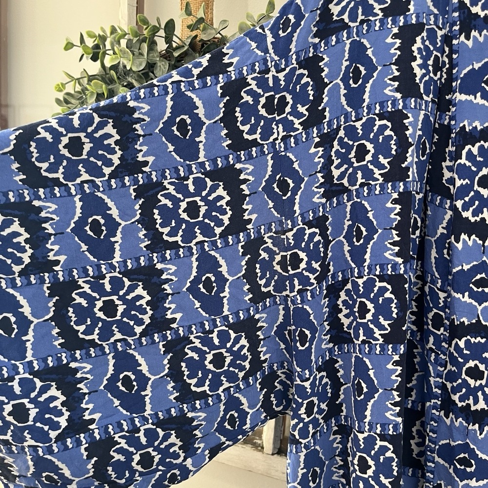 haute hippie rayon porcelain blue white reversible kimono belt robe cover up, M - Picture 7 of 7